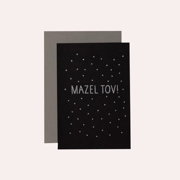 Me &amp; Amber - Mazel Tov - Silver on Black