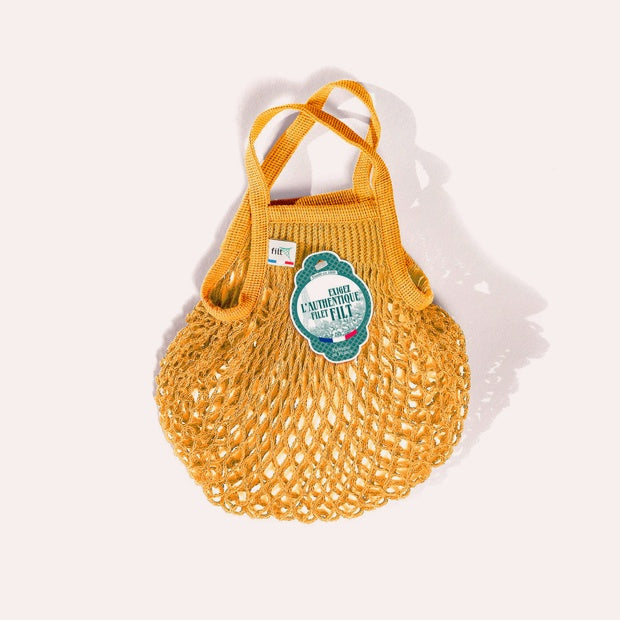 Children&#39;s Net Shopping Bag - Short Handle - Gold