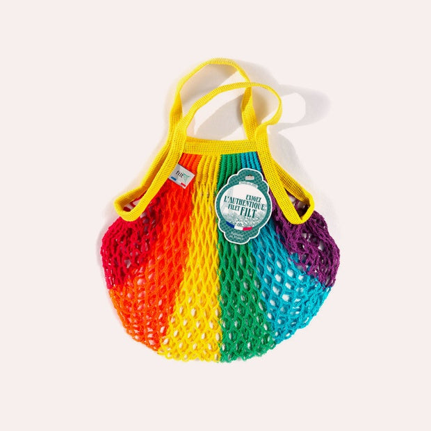Children&#39;s Net Shopping Bag - Short Handle - Rainbow