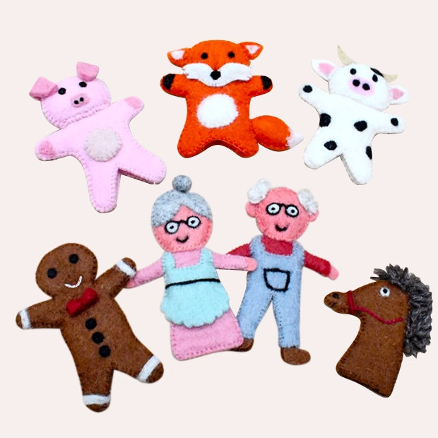 Gingerbread Man Story - Finger Puppet Set