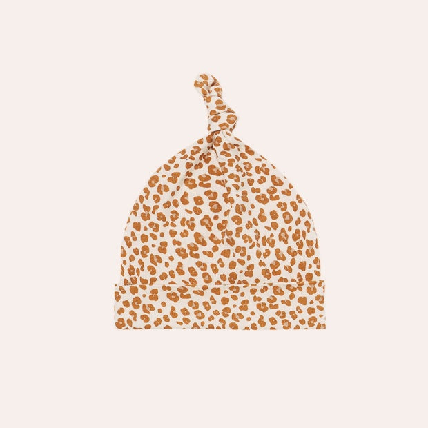 Knotted Baby Hat - Cheetah