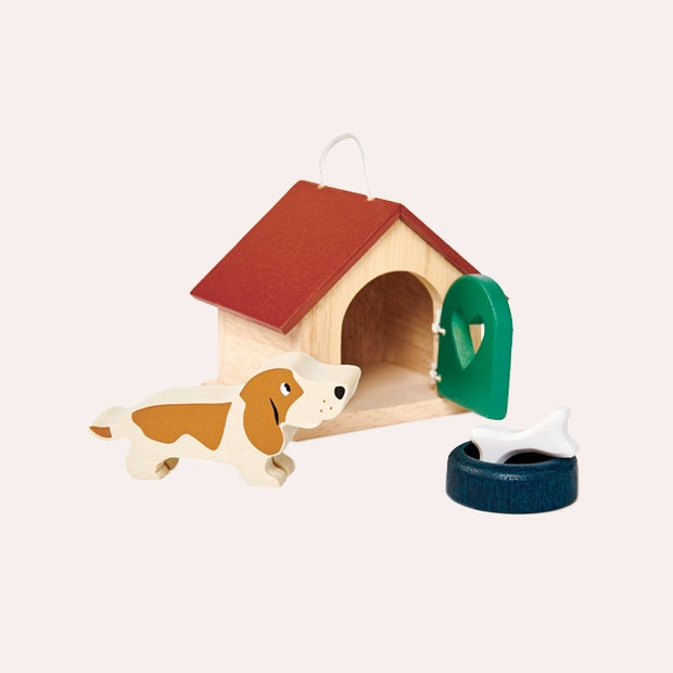 Pet Dog and Kennel Wooden Toy Set