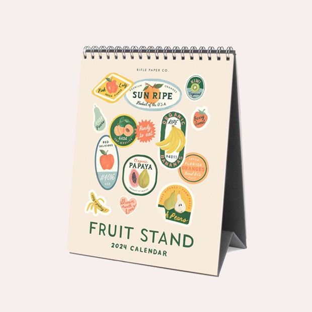 Rifle Paper Co - 2024 Desk Calendar - Fruit Stand Stickers