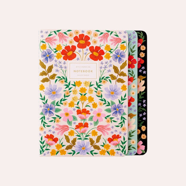 Rifle Paper Co - Pack of 3 Stitched Notebooks - Ruled - Large - Bramble
