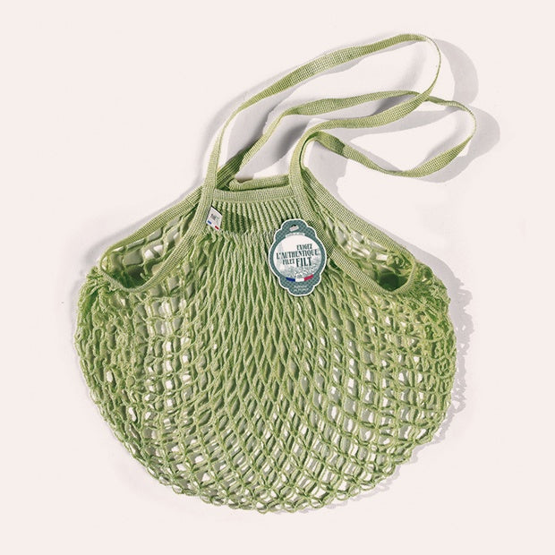 Small Net Shopping Bag - Long Handle - Pergola Green