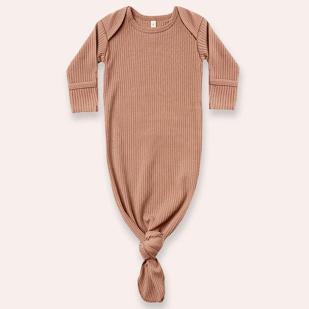 Knotted Baby Gown - Terracotta