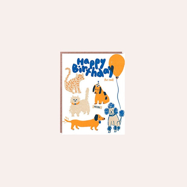 Card - Happy Birthday Fur Real - Egg Press - EP0601