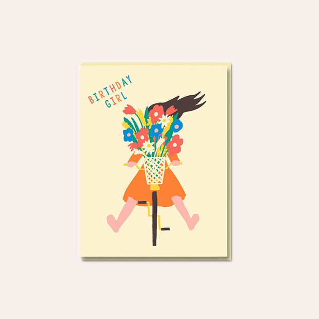 Bike Bouquet (Birthday Girl) - Card - 1973 - Emma Cooter Draws