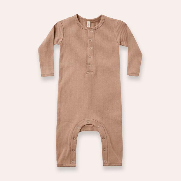 Ribbed Baby Jumpsuit - Terracotta