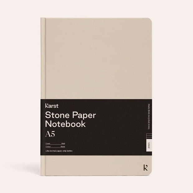 A5 Hard Cover Notebook - Grid - Stone