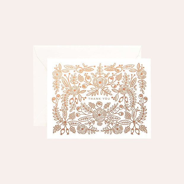 Card - Rose Gold Thank You - Rifle Paper Co