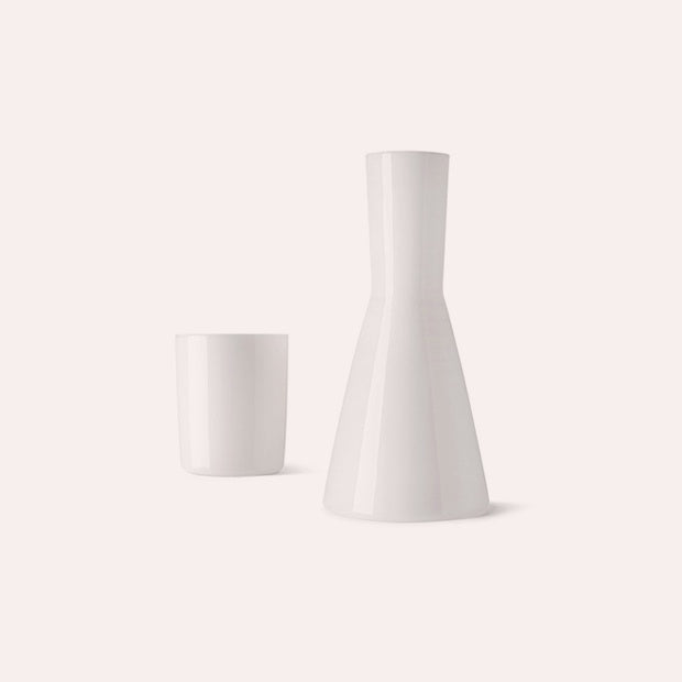 Milligram - Glass Carafe 725mL &amp; Cup Set - White