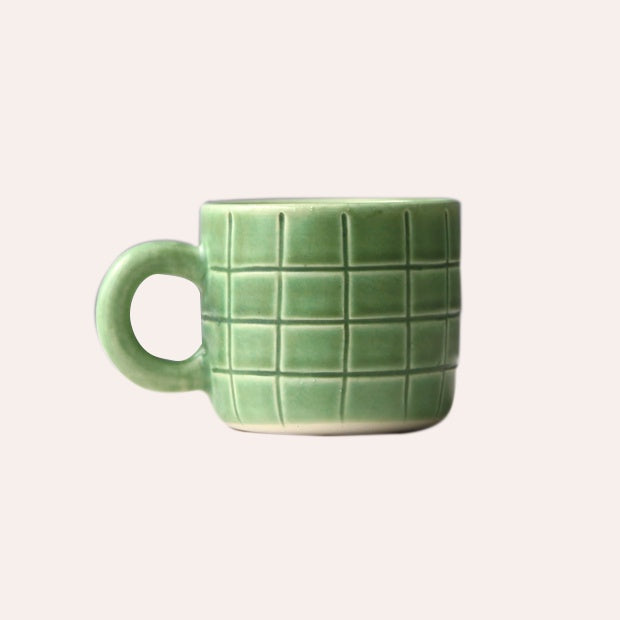 Mug - Regular - Dark Green Grid