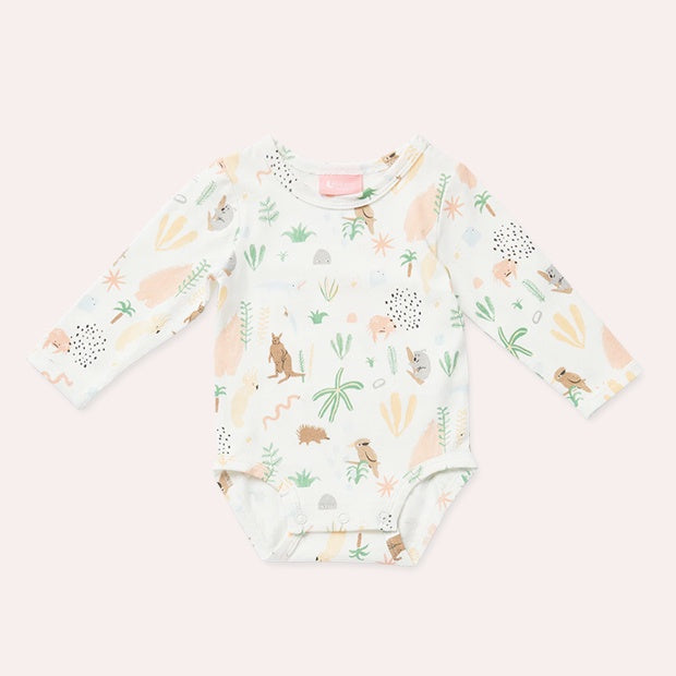 Outback Dreamers Long Sleeve Bodysuit - 0-3 Months