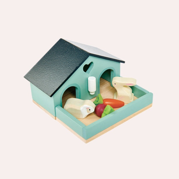 Pet Rabbit and Guinea Pig Wooden Toy Set