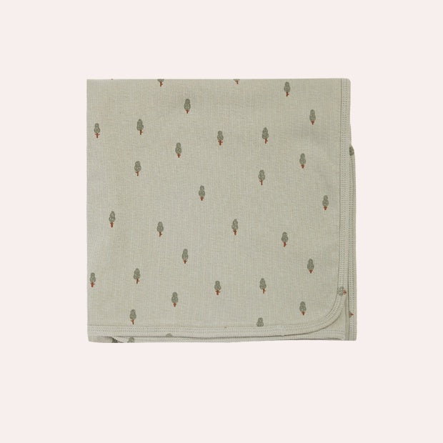 Ribbed Baby Blanket - Trees - Pistachio