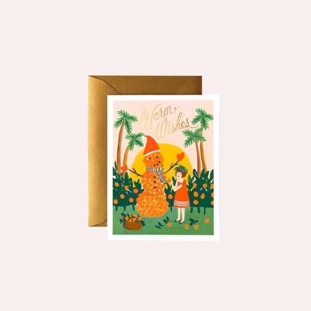 Rifle Paper Co - Single Card - Warm Wishes Snowman