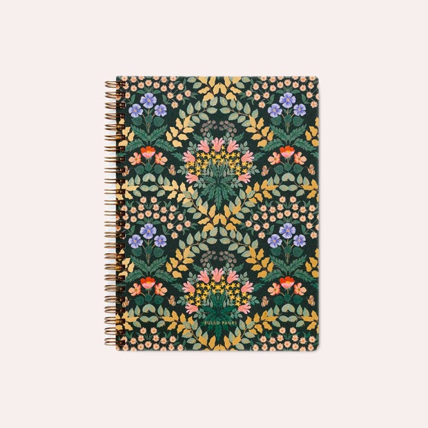 Rifle Paper Co - A5 Spiral Notebook - Ruled - Bramble Scallop