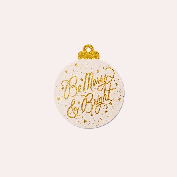 Rifle Paper Co - 8 Die-cut Gift Tags - Be Merry &amp; Bright
