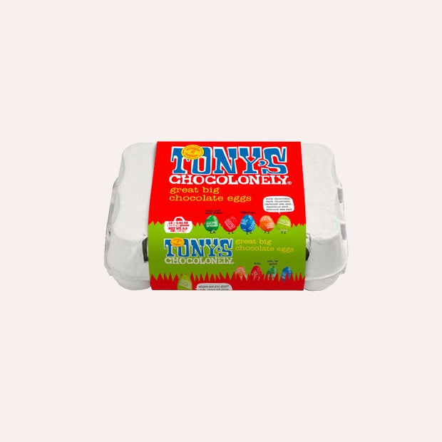Tony&#39;s Chocolonely - Easter Egg Carton - 12 assorted eggs