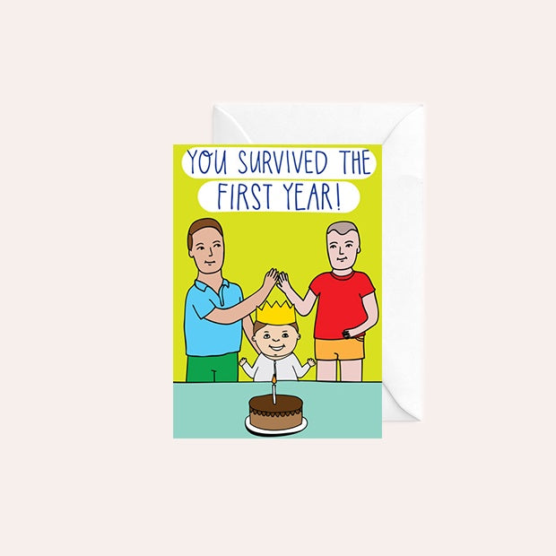 Able and Game Card - You Survived The First Year - Two Dads