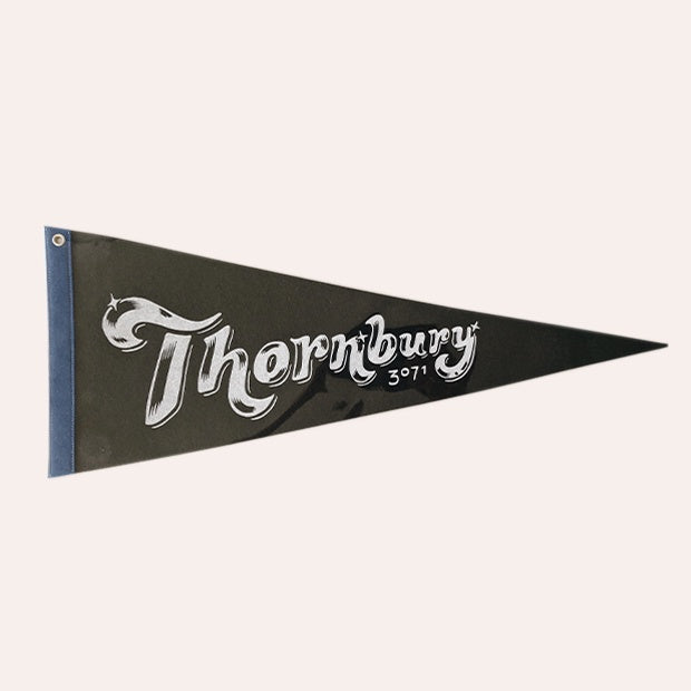 Cottage Industry - &#39;Thornbury&#39; Pennant Flag - Charcoal &amp; Blue